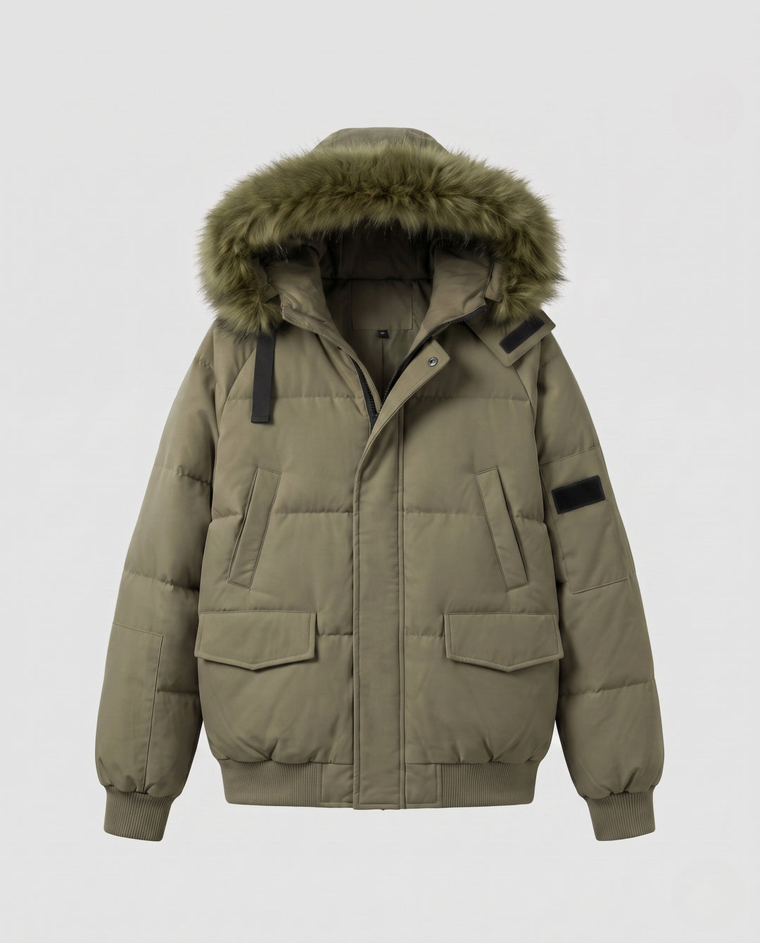 Damen nan kurzer urbaner Thermoparka mit abknöpfbarer Kunstfellblende, Raglanärmeln und verdecktem Zweiwege-Reißverschluss EB