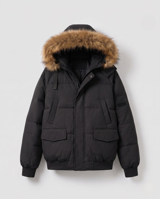 Damen nan kurzer urbaner Thermoparka mit abknöpfbarer Kunstfellblende, Raglanärmeln und verdecktem Zweiwege-Reißverschluss EB
