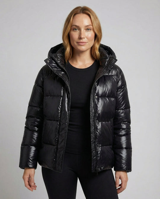 Glänzende Pufferjacke Damen | EB