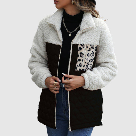 EB | Plüsch Patchwork Frauen Winterjacke