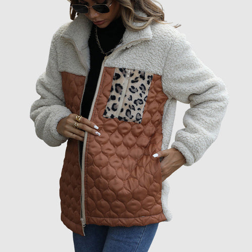 EB | Plüsch Patchwork Frauen Winterjacke