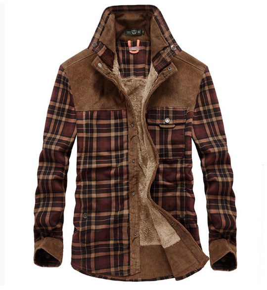 EB | Warme Flanell-Winterjacke für Herren mit Stehkragen