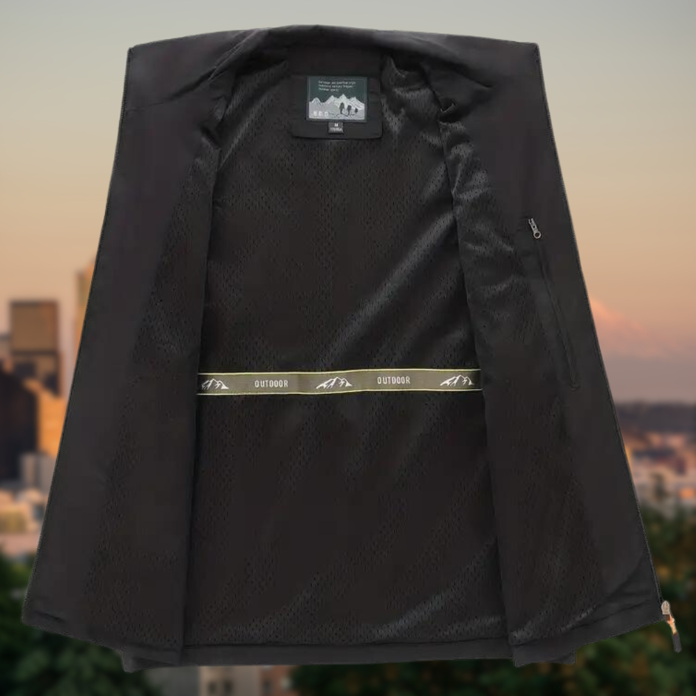 EB | Herrenweste mit Mehreren Taschen und Reißverschluss