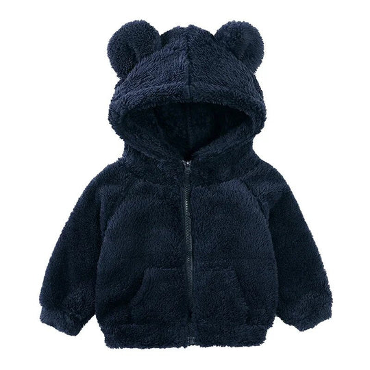 EB Comfort Modische Bären-Kinderjacke aus dickem Samt