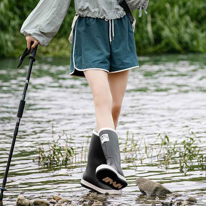 EB | Stiefel Damen - Wasserdichte Outdoor Gummistiefel mit Rutschfester Sohle