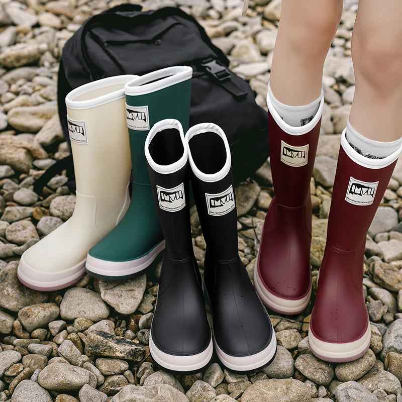 EB | Stiefel Damen - Wasserdichte Outdoor Gummistiefel mit Rutschfester Sohle