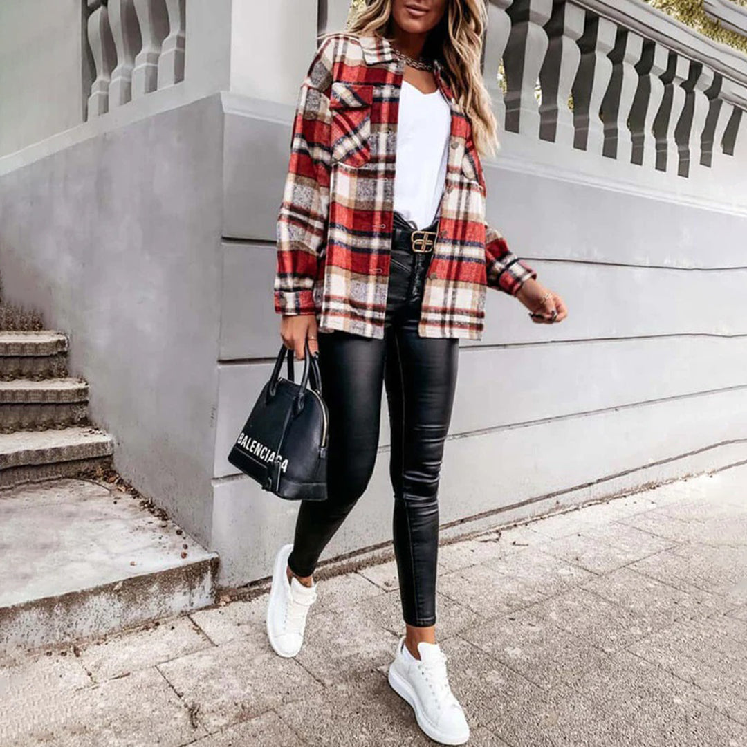 EB | Warme karierte Herbstjacke