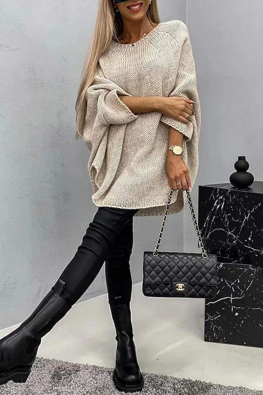 EB | Vila Rippenstrick Poncho-Bluse