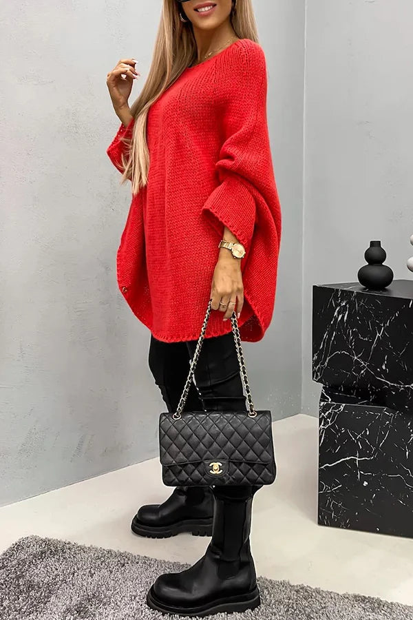 EB | Vila Rippenstrick Poncho-Bluse