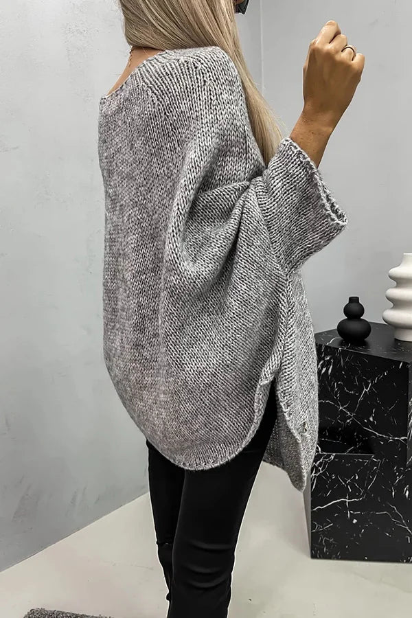 EB | Vila Rippenstrick Poncho-Bluse