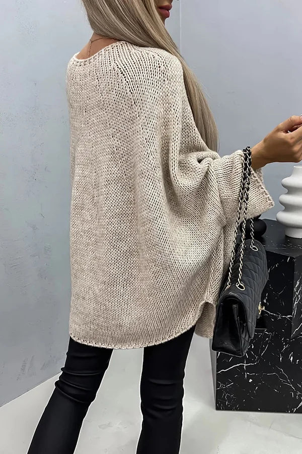 EB | Vila Rippenstrick Poncho-Bluse