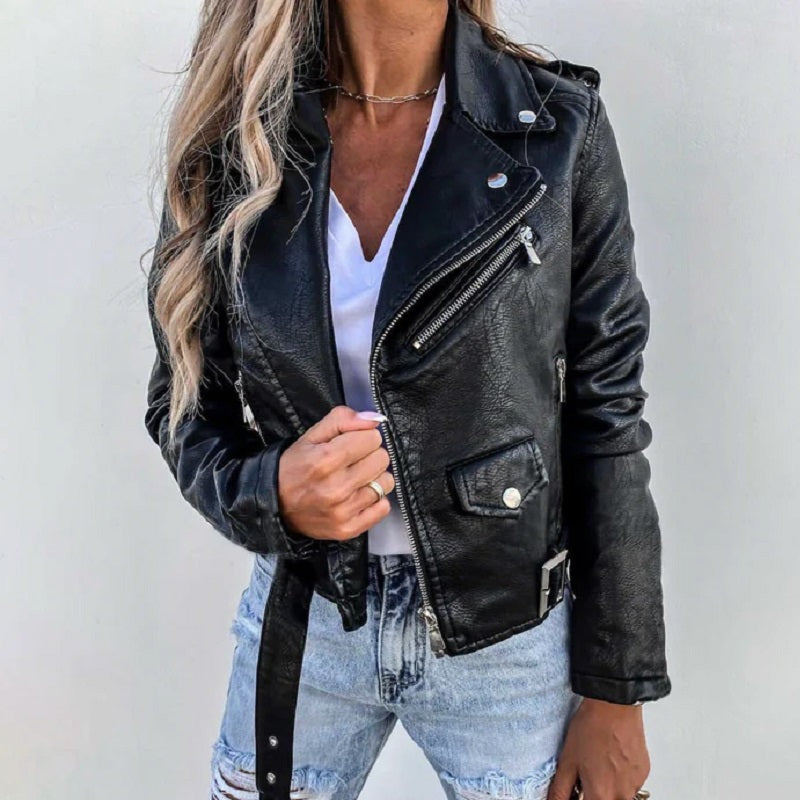 EB | Elegante Bikerjacke mit Reverskragen für Damen