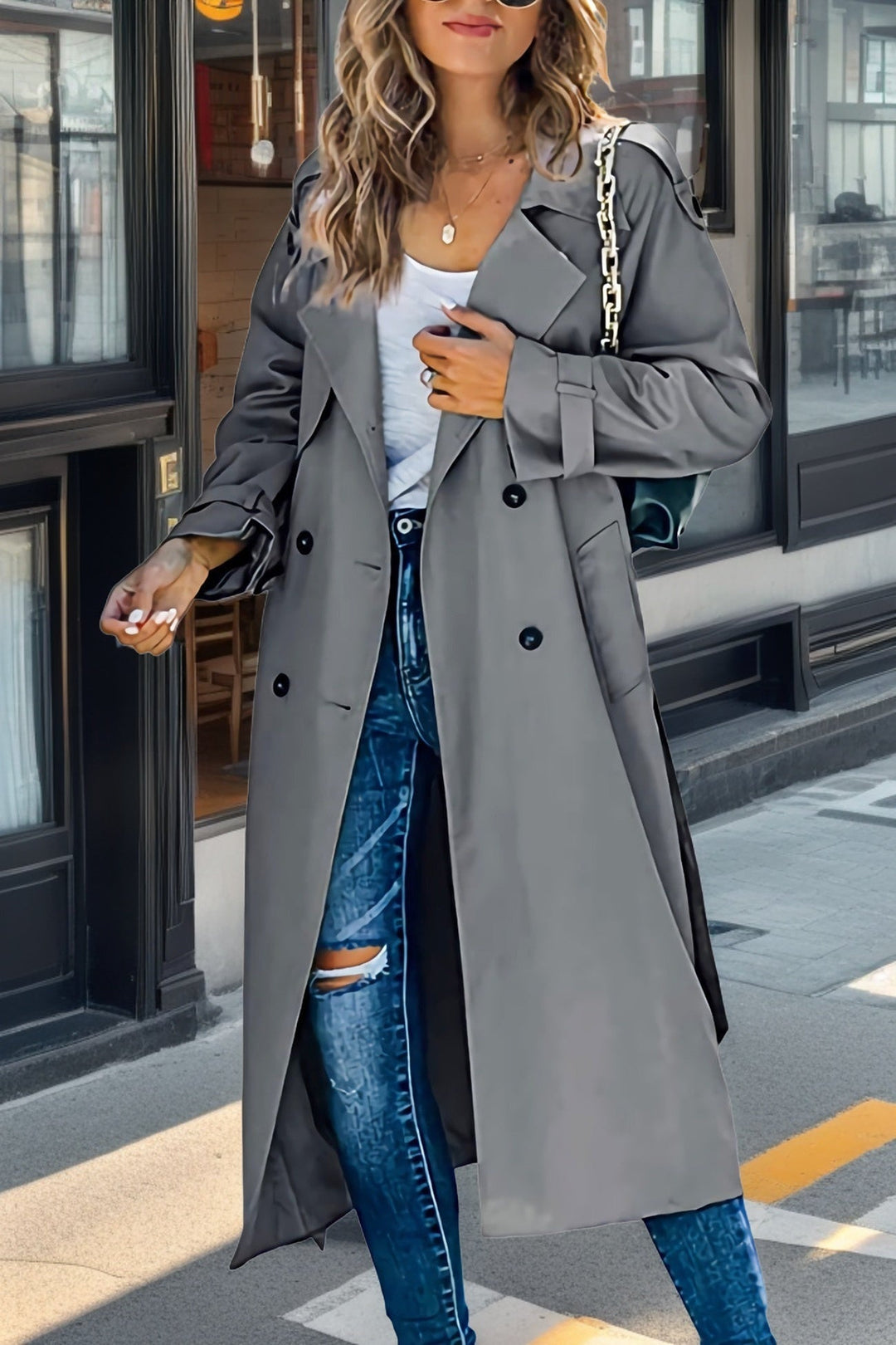EB | Damen Doppelt-knöpfiger Trenchcoat