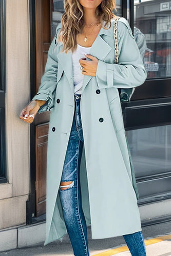 EB | Langer Leichter Trenchcoat Damen mit Gürtel