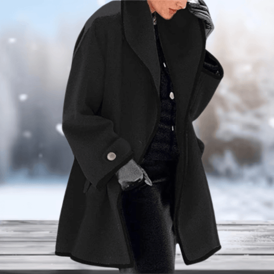 EB | Wollähnliche Damenjacke - Lange Damenjacke Winter