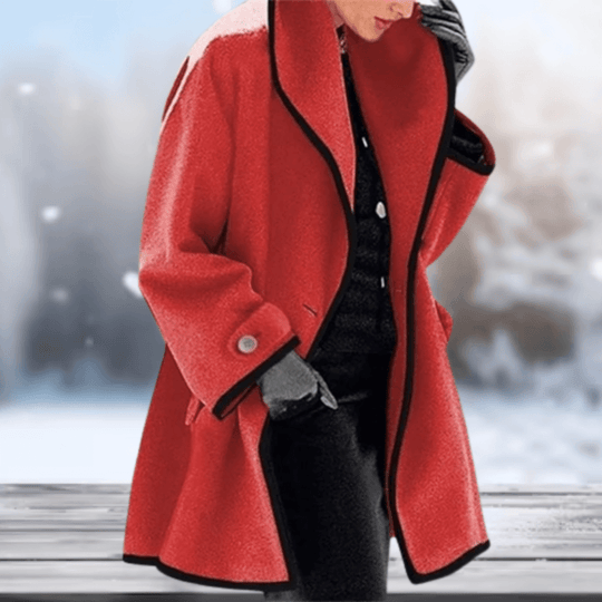 EB | Wollähnliche Damenjacke - Lange Damenjacke Winter