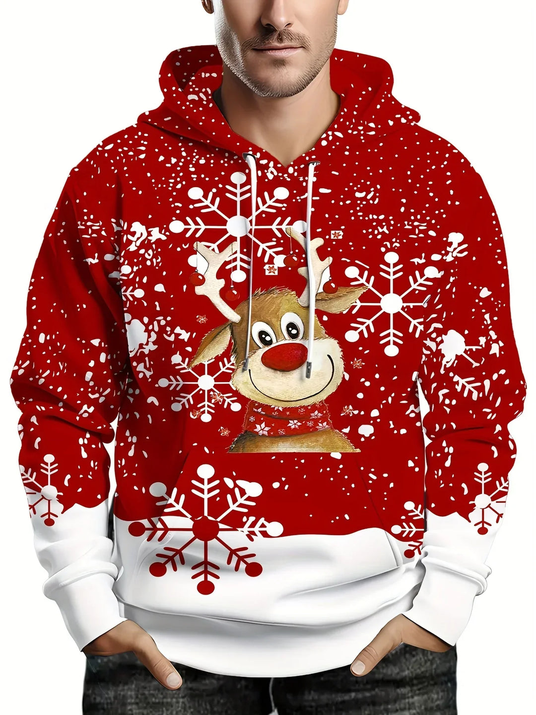 EB | Hoodie mit Weihnachtsdruck - Warmer & moderner Pullover für die Feiertage