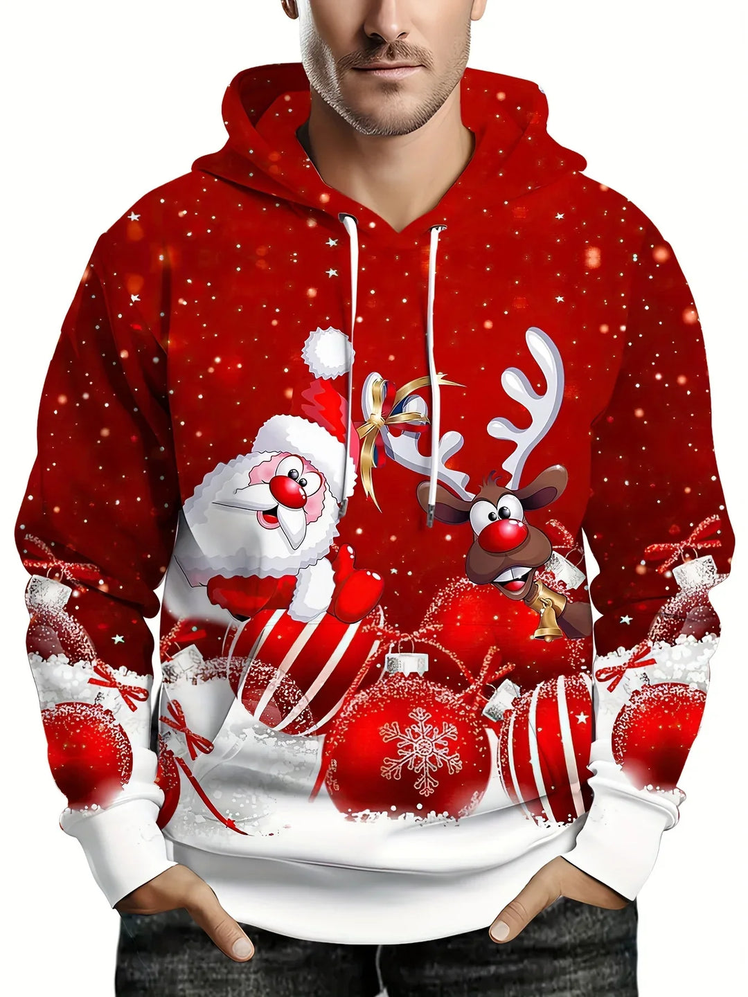 EB | Hoodie mit Weihnachtsdruck - Warmer & moderner Pullover für die Feiertage