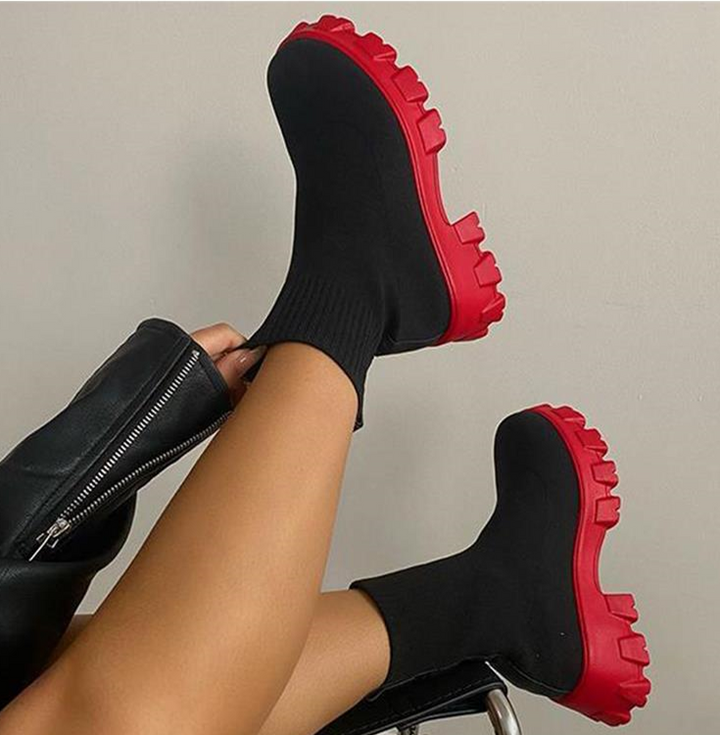Lässige Schlittschuhsockenstiefel mit dicker Sohle EB