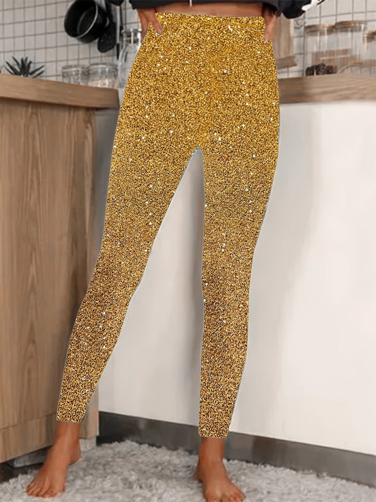 EB | Hochtaillierte Pailletten Leggings Glänzend & Komfortabel