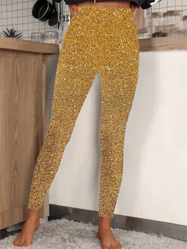 EB | Hochtaillierte Pailletten Leggings Glänzend & Komfortabel