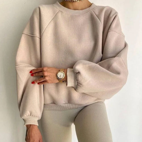 EB | Lockerer Rundhals Langärmeliger Pullover