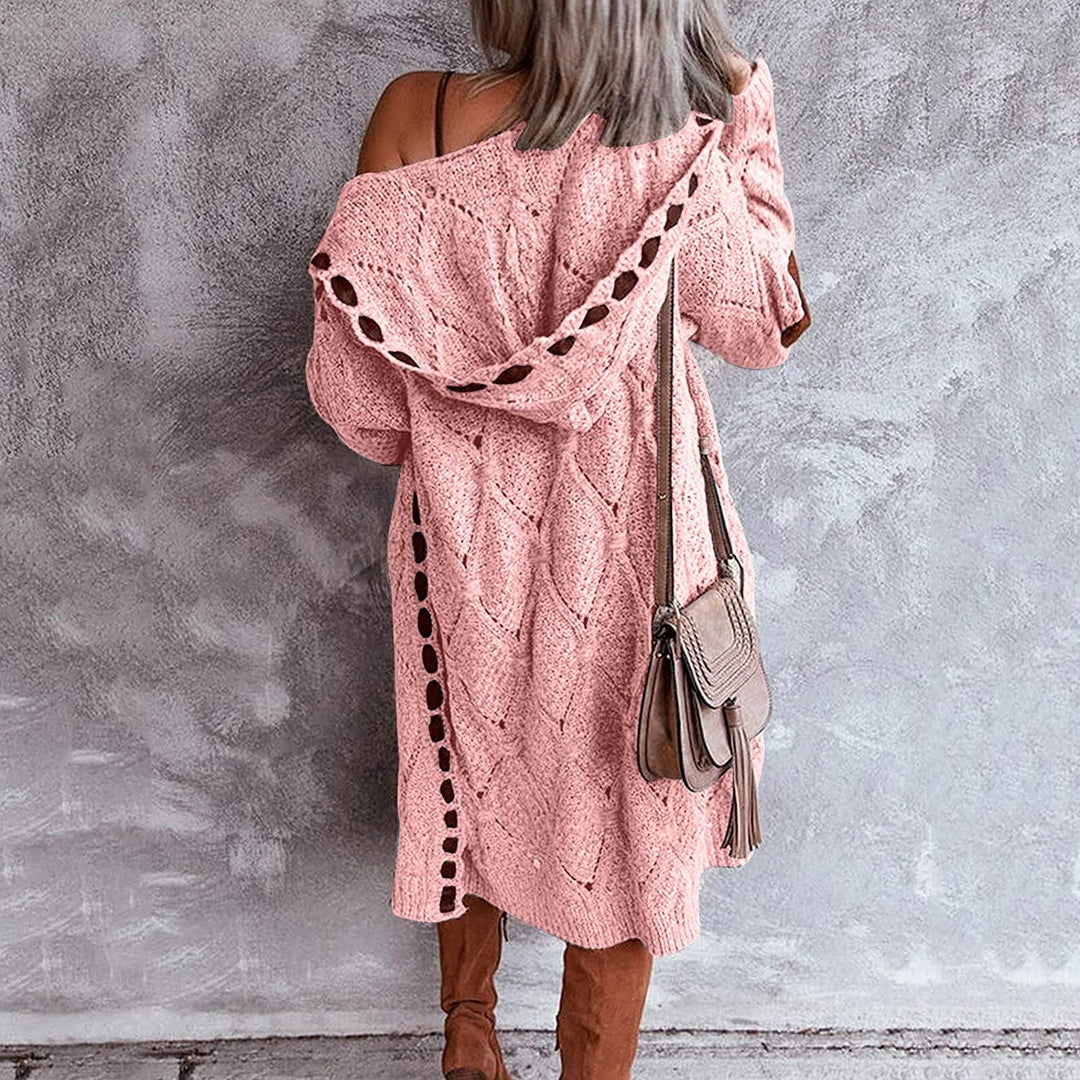 EB | Stilvoller Damen Cardigan mit Verspielten Details und Langer Passform