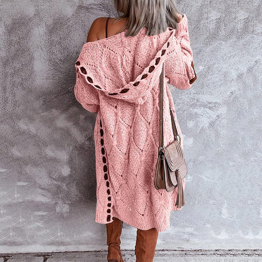 EB | Stilvoller Damen Cardigan mit Verspielten Details und Langer Passform