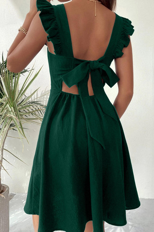 EB | Rüschen Mini Kleid mit Rückenschnürung