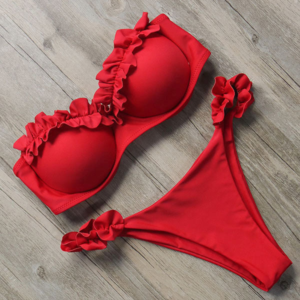EB | Push-Up Bikiniset mit Rüschen für Damen