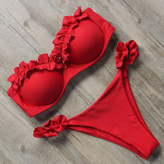 EB | Push-Up Bikiniset mit Rüschen für Damen