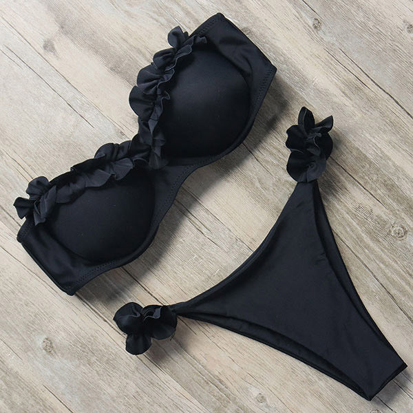 EB | Push-Up Bikiniset mit Rüschen für Damen