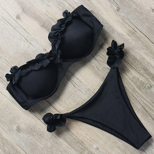 EB | Push-Up Bikiniset mit Rüschen für Damen