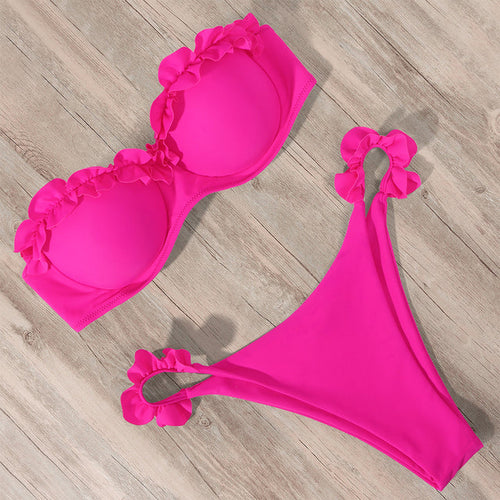 EB | Push-Up Bikiniset mit Rüschen für Damen