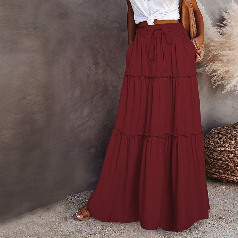 EB | Langer Hochtaillierter Maxi Rock
