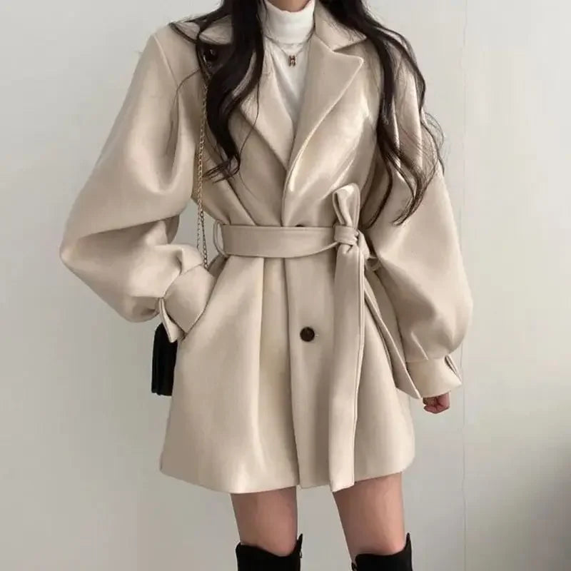 EB | Damen Trenchcoat mit Gürtel Langarm
