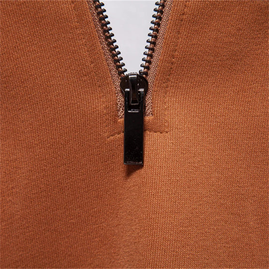 EB | Langarmiger Pullover mit Reißverschluss Baumwollmischung Trendy und Komfortabel