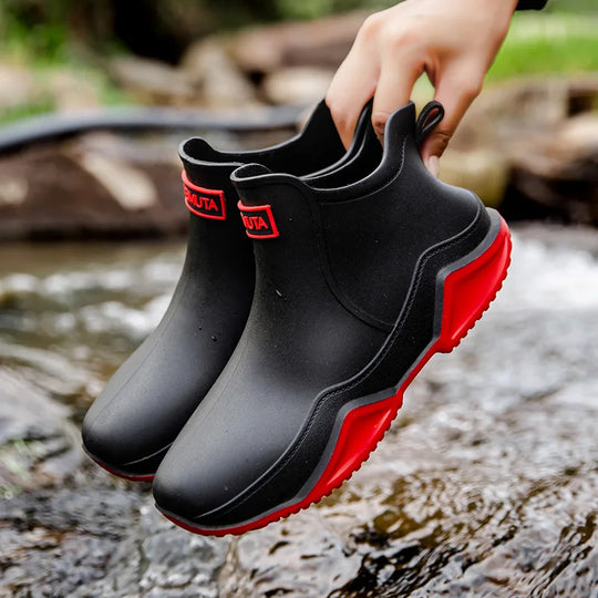 EB | Damen knöchelhohe wasserdichte Gummistiefel mit rutschfester Sohle