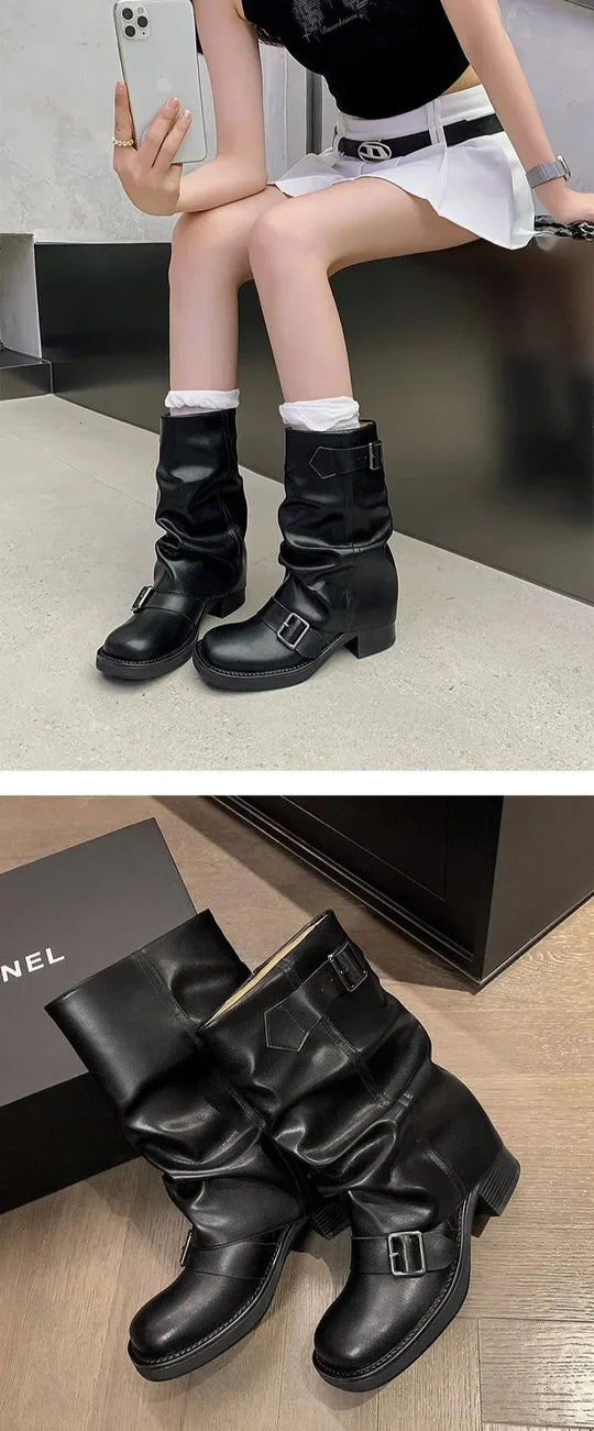 EB | Falten Mid-Calf Stiefel