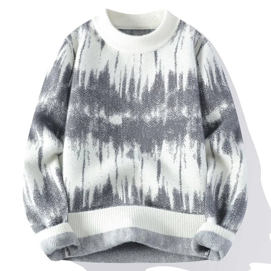 EB | Weiche Strickjacke mit Tie-dye-muster Trendy und Bequem Perfekt für Den Alltag