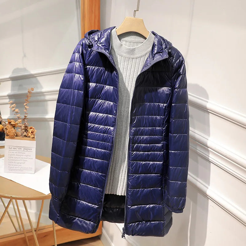EB - Lange Daunenjacke für Frauen mit Kapuze