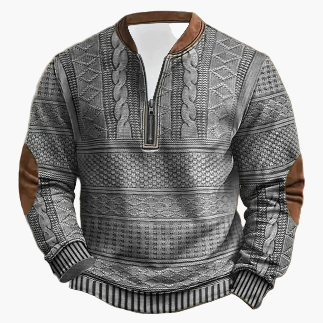 EB | Outdoor Casual Pullover mit Stehkragen und Zipper - Modischer Freizeit-Sweater für Alltag und Freizeit