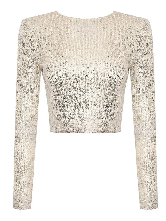 EB | Elegantes Pailletten-Cropped-Top