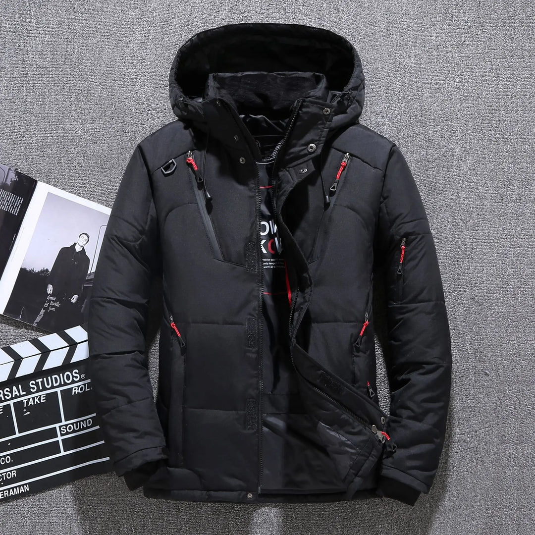 EB | Herren-Winterjacke - Warme, Schlanke Daunenjacke mit Kapuze