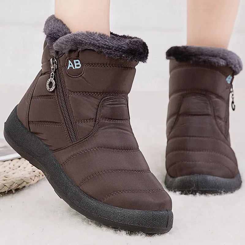 EB | Schneestiefel – Knöchelhöhe – Wasserabweisend – Plüschfell-Futter – Seitlicher Reißverschluss