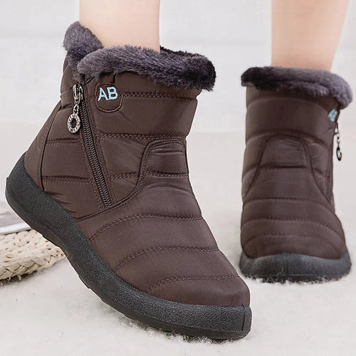 EB | Schneestiefel – Knöchelhöhe – Wasserabweisend – Plüschfell-Futter – Seitlicher Reißverschluss