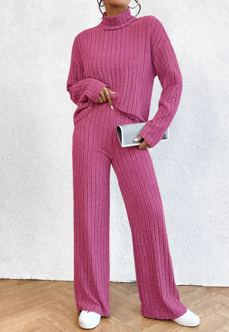 EB | Gestrickte Hose und Rollkragenpullover für Damen