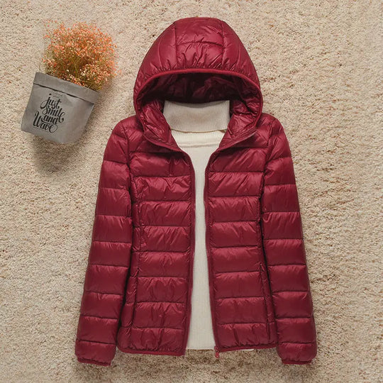 EB | Winterjacke mit Reißverschluss und Kapuze und Langen Ärmeln - Winter