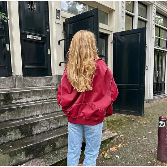 EB | Vintage-Lederblouson in Übergröße für Damen