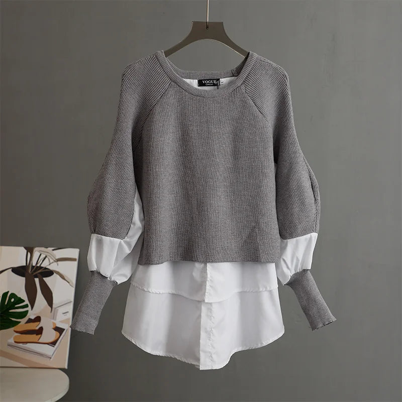 EB | Weinlese Rundhals Gestrickter Frauenpulli